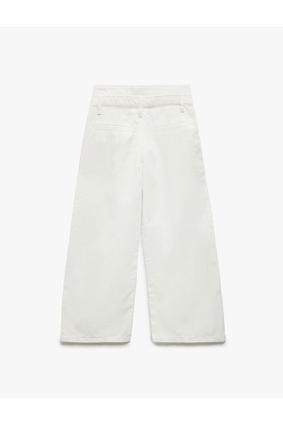 Koton New Season High Waist Relaxed Cut Wide Leg Jean Trousers