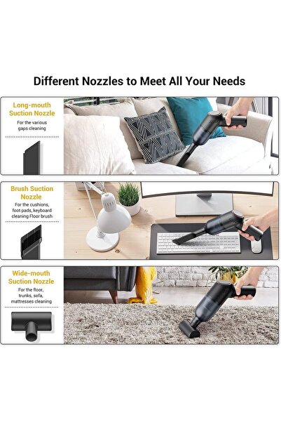 COOYA Mini Handheld Car Vacuum Cleaner,Portable Rechargeable with Powerful Suction for Car,Office ,Home