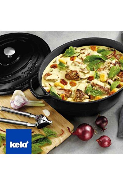 KELA Keck Lang Cast iron baking tray with lid CALIDO 36x29 cm black