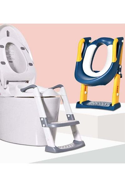 COOYA Potty Training Toilet Seat, 2 in 1 Foldablewith, Adjustable Height Non-Slip Step, for Boys Girls