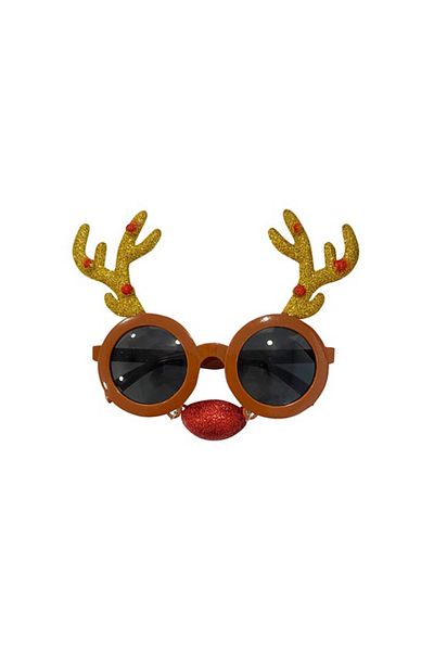 BalonEvi Brown Antlets Metallic Gold Deer Glasses