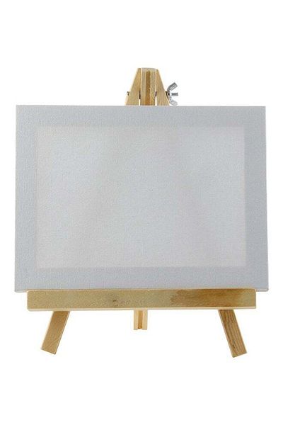 Generic White Canvas for Painting with Easel, 20x25 cm White/Beige