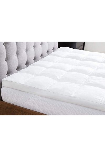 smart home King Size Soft Mattress Topper Microfiber White 180x200x5cm