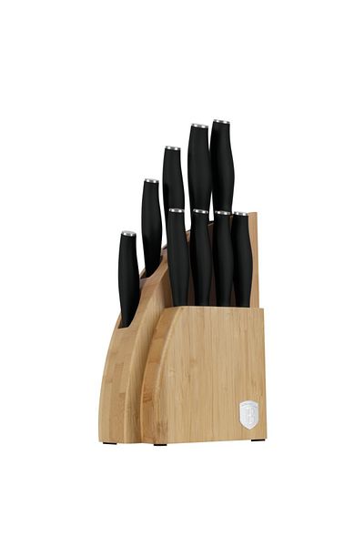 Alpina Knife set with holder BAMBOO 10 pcs Matte Black Collection
