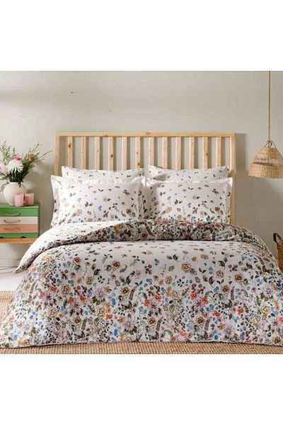 Taç 6-piece satin double bed linen, TaçDELUX Digital, Noire