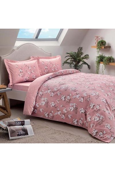 Taç Lenjerie de pat bumbac 100% satinat, TaçMako-Satin, Lennie Pembe