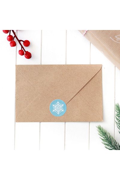 Bimotif Snow Pattern Round Blue Stickers, 2.75 cm 2 Sheets (Blue-White)