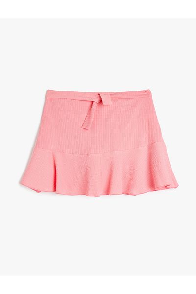 Koton New Season Ruffled Basic Shorts Skirt with Elastic Waist