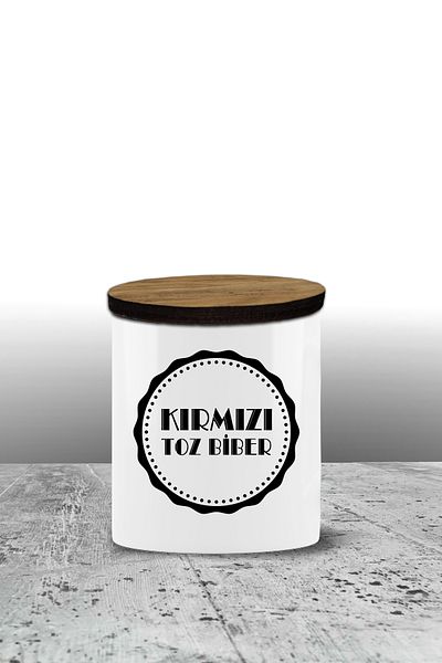 Bytwo Red Ceramic Powder Pepper Storage Container 300ml