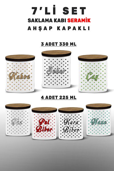 Bytwo Salt-Black Pepper-Tea and Suka Master Command Team 7 Storage Containers