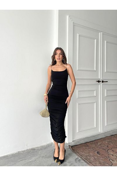 Jeevee Rochie lungă cu șnur cu bretele negre