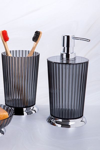 Prima Nova Nely Transparent Black Liquid Soap Dispenser