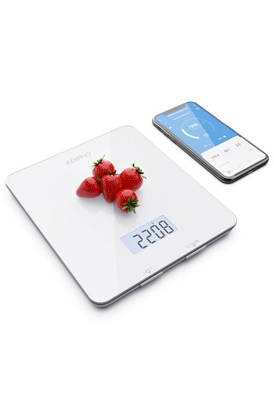 RENPHO Food Scale Kitchen Nutritional Analysis Smart Cooking Calorie Scale with Timer - White