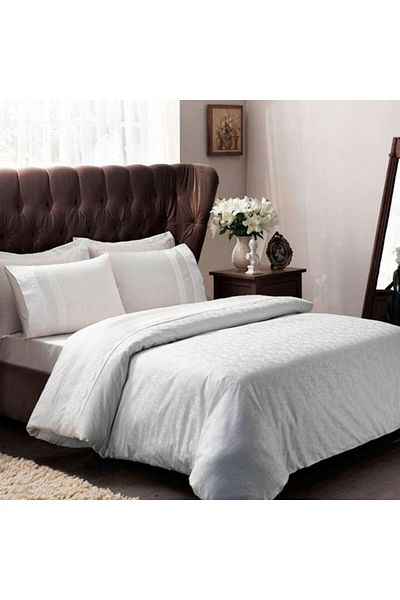 Taç Luxury satin bed linen, 6 pieces Taç, Jakar Clemence Ecru