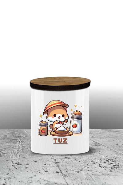 Bytwo Ceramic Salt Storage Container, 300ml Salt Shaker and Spice Shaker