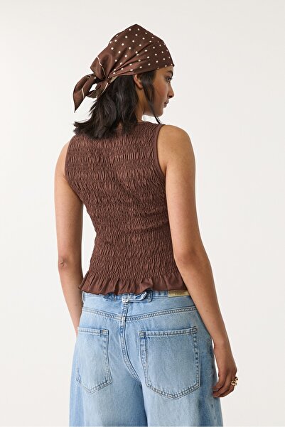 Stradivarius Gathered T-shirt with ruffles