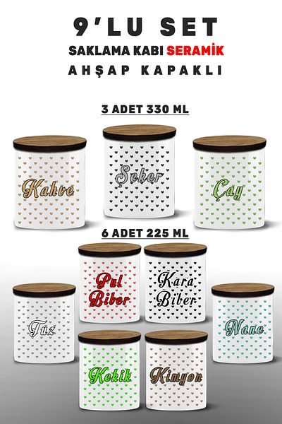 Bytwo 9 Piece Spice Rack Set - 6 Small and 3 Large Sizes - Full Set 9Mdl6