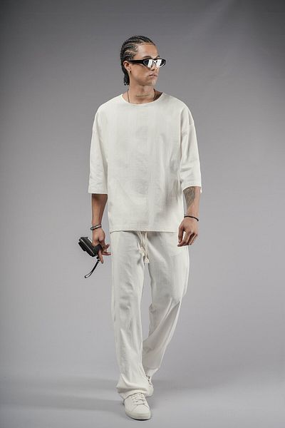 Butik Комплект от горнище с ленен плат, голям размер, TREND WE