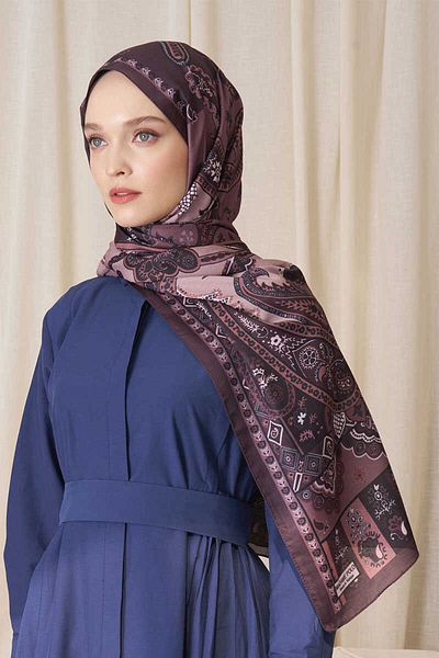 Madame Polo Σάλι Historical Hesperian Pattern - Mocha