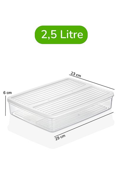 Ayshe Home Concept 9-Piece Storage Container, Microwave Compatible Food Storage Container White-Anthracite 3 X 2500 ml - 6 X 1000 ml