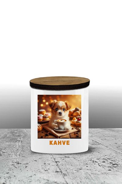 Bytwo Coffee Storage Container - Ceramic Coffee Storage Container - Spice Rack - 300ml Storage Container -Kf3