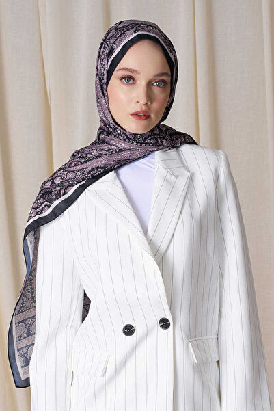 Madame Polo Σάλι Veloria Motif - Μαύρο και Μπεζ