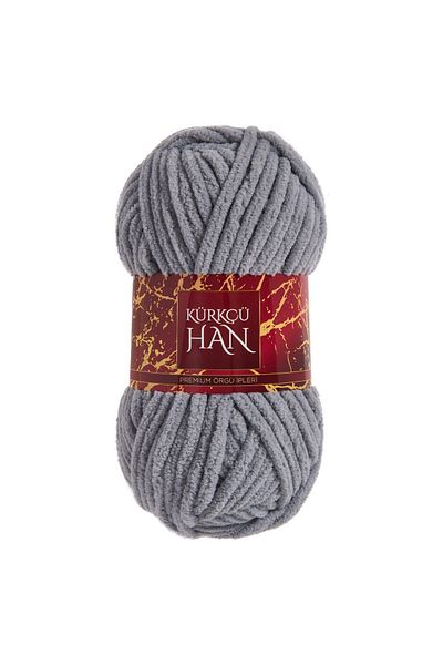 Kürkçü Han Luxury Velvet 100gr 60m Πλεκτό Σχοινί Καπνό Γκρι