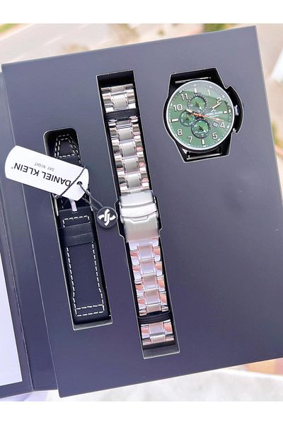 Daniel Klein Steel Cord & Leather Band Inner Functions Active 3 Atm Men Wristwatch