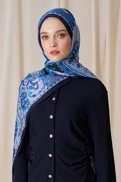 Madame Polo Şal Hesperian istoric albastru