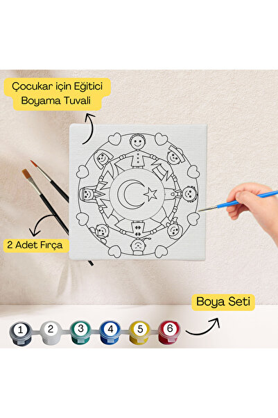 hediye hobim Dünya Çocukları Temalı 23 Nisan Boyama Seti - Eğitici ve Eğlence...