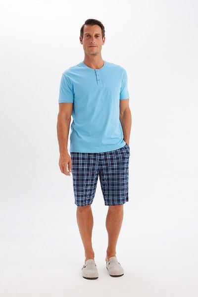 DeFacto Regular Fit Short Sleeve Pajama Shorts - C2873AX24HS