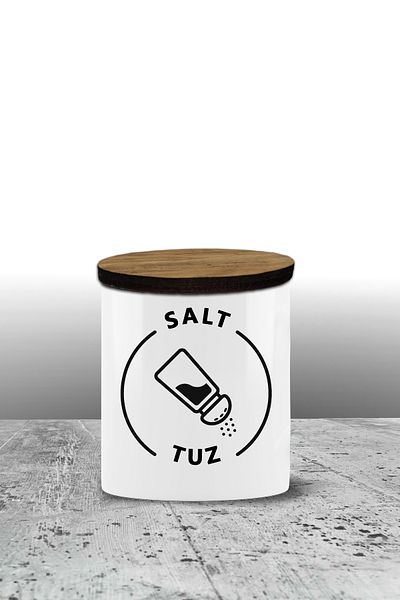 Bytwo Salt Storage Container - Ceramic Storage Container - Spice Rack - 300ml Storage Container