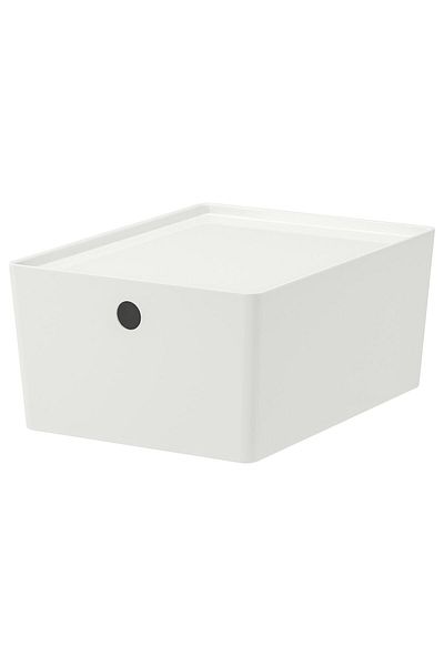 IKEA KUGGIS Box with lid, white, 26 x 35 x 15 cm