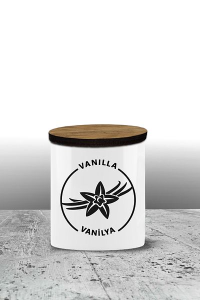 Bytwo Vanilla Storage Container - Ceramic Storage Container - Spice Rack - 300ml Storage Container