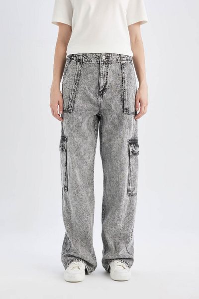 DeFacto High Waist Long Soft Jeans - Wide Leg Cargo Pants C3255ax24hs