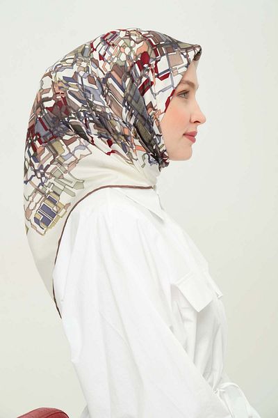 Madame Polo Eșarfă din raion imprimată cu model multicolor zilnic anti-rid anti-alunecare 90x90cm