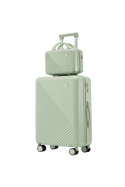 Quasar & Co. Set Troler Cabina Cu Geanta Cosmetice,quasar&co.®,troller Model Meta,55x39x23cm,cifru,4 Roti,verde
