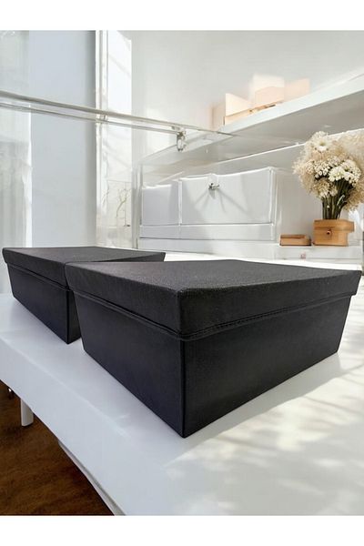 Balkan Room 2 Pieces Flip Lid Cabinet Organizer Box Multi-Purpose Storage Box Xxlarge 50X40X20 cm