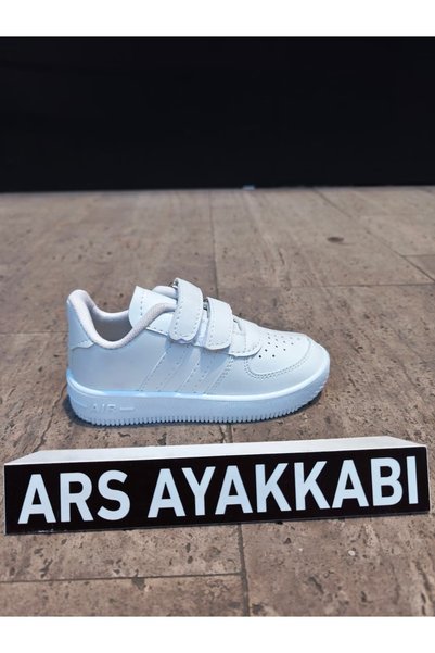 ARS Ayakkabı White Sports Shoes Daily Unisex Children's Velcro April 23 Show Sports Shoes