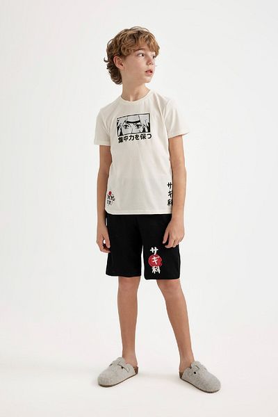 DeFacto Set de pijamale pentru băieți, cu mâneci scurte, pantaloni scurți C2781a824sm