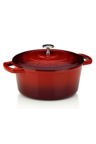 KELA Keck Lang Cast iron baking tray with lid CALIDO 24 cm red