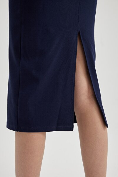 DeFacto Bodycon напіврибальський комір преміум безрукавне вечірнє плаття C2987AX24SP