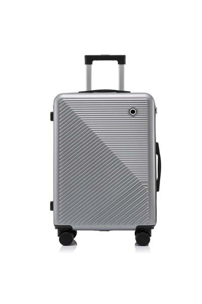 Quasar & Co. Set Troler Cabina cu Geanta Cosmetice, bagaj de mana, troller Meta, 55x39x23cm,cifru,4 Roti, Negru