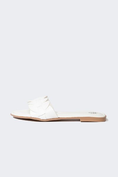 DeFacto Damen-Slipper aus Kunstleder - flache Sohle, einzelner Riemen, C3719AX24HS