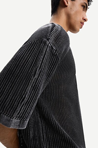 Bershka Short-sleeved mesh T-shirt