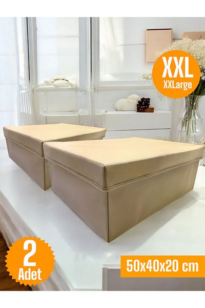 Balkan Room 2 Pieces Flip Lid Cabinet Organizer Box Multi-Purpose Storage Box Xxlarge 50X40X20 cm