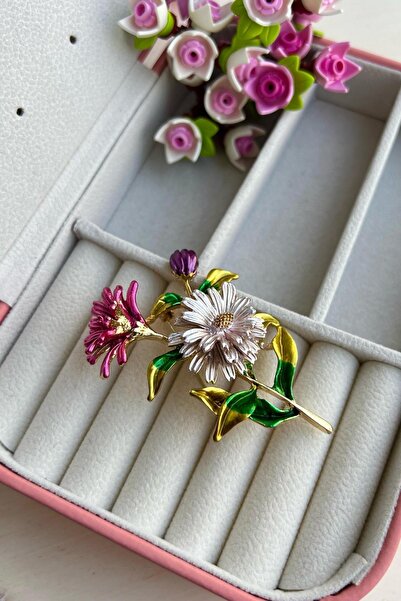 Enfes Takı Özel Tasarım Çiçek Broşu