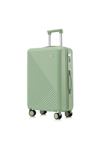 Quasar & Co. Cabin Trolley Set With Cosmetic Bag, Meta Trolley, Hand Luggage, 55x39x23cm, Lock, 4 Wheels, Green