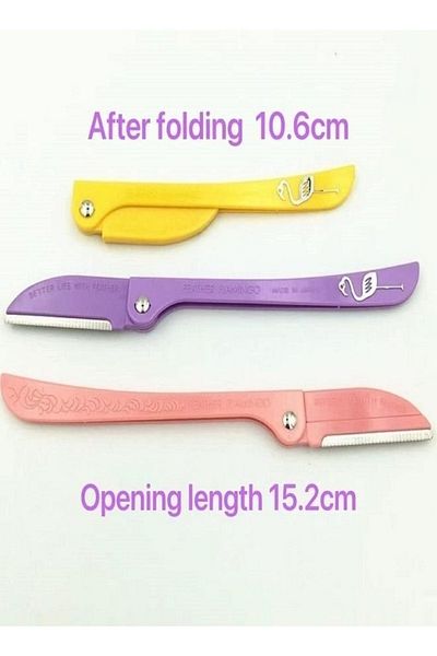 Feather Blooming 3 Piece Flamingos Ladies Razor For Facial And Body Hair Yellow/Pink/Purple, Multicolor