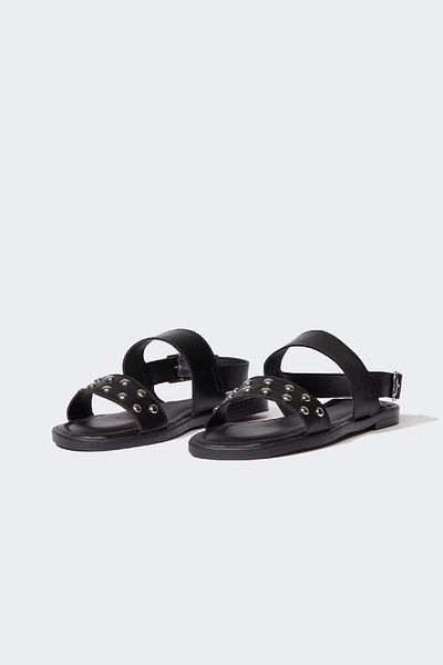 DeFacto Women's Double Strap Flat Sole Faux Leather Sandals C3731Ax24Hs